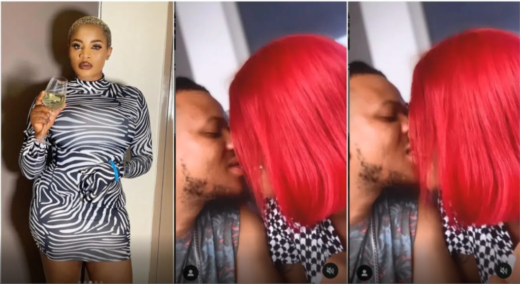 'Keep your relationship off social media’ Fans tackle Actress Uche Ogbodo as she publicly kisses her baby daddy