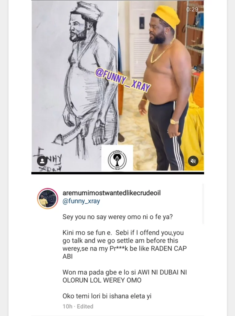 "You are M@d” – Actor Aremu Afolayan React to Artist Who Draw Her N@kedness (Video)