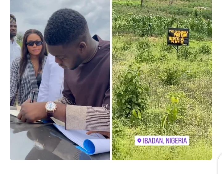 Celebrities and fans Congratulate Comedian, Cute Abiola Shows Off Multi-million Naira Land He Acquired (Photos)