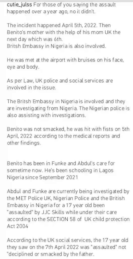 Funke Akindele, JJC Skillz in trouble with UK police for allegedly assaulting son, Benito (Details)