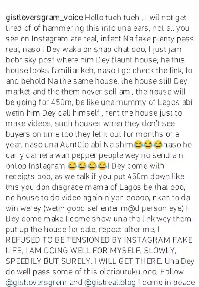 Just like Blessing CEO, Bobrisky in trouble for allegedly claiming another man’s house