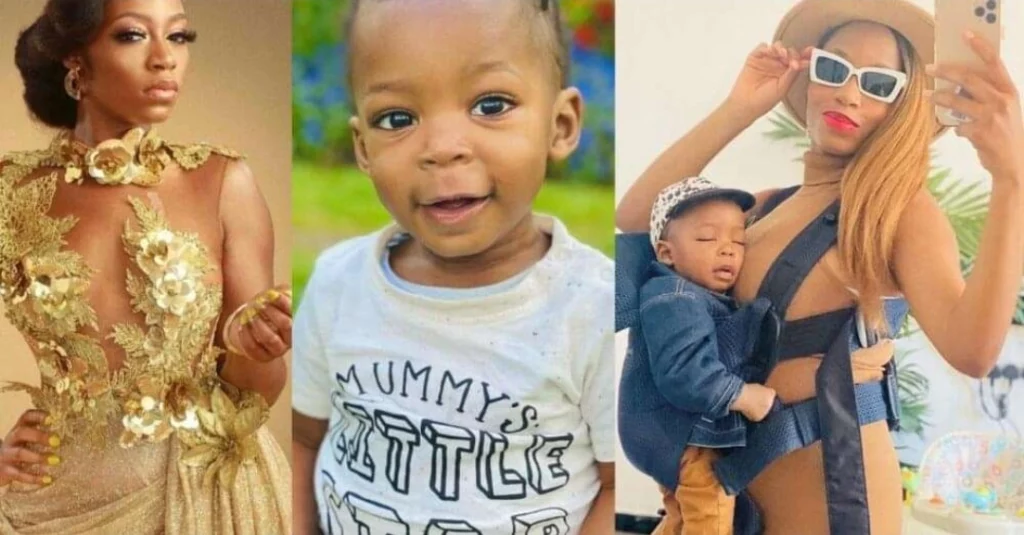 "I have never seen my baby get really hurt” – BBNaija Khafi cries out as her son sustains head injury (Photos)