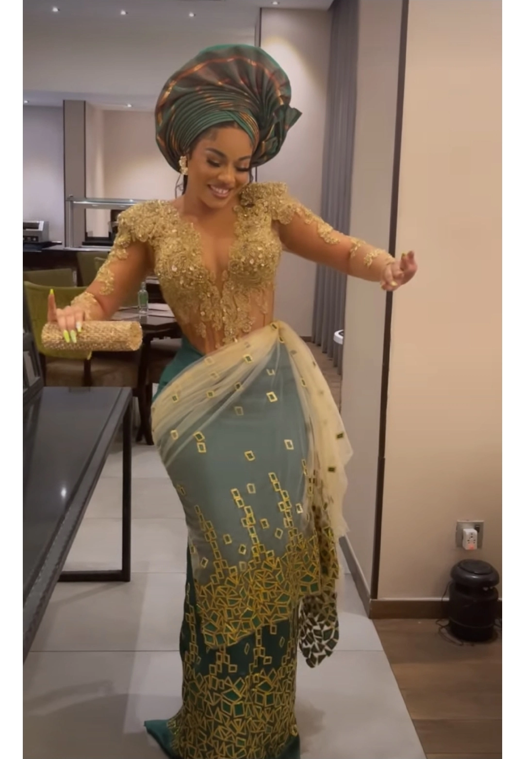 More stunning Asoebi styles from celebrities at Rita Dominic’s traditional marriage