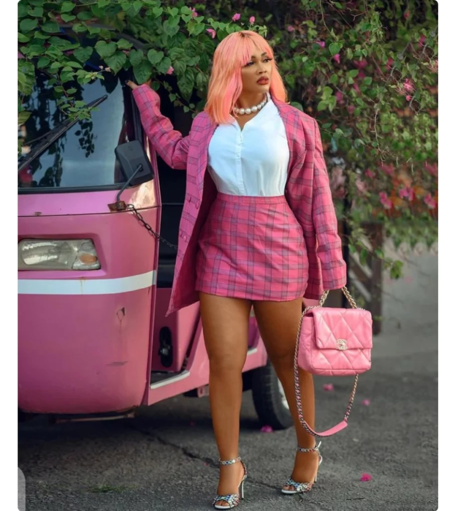 Mercy Aigbe Makes A Fashion Statement As She Flaunts Her Pink Suit On IG