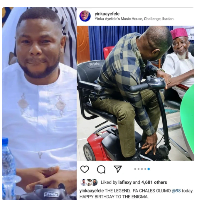 Yinka Ayefele Celebrates Nollywood Legend, Charles Olumo At His 98th Birthday (Photos)