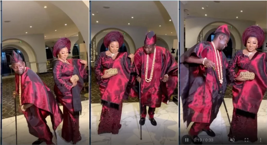 Actress Mide Martins and her husband battle for best dancer in a lovey-dovey video as they celebrate 18th wedding anniversary