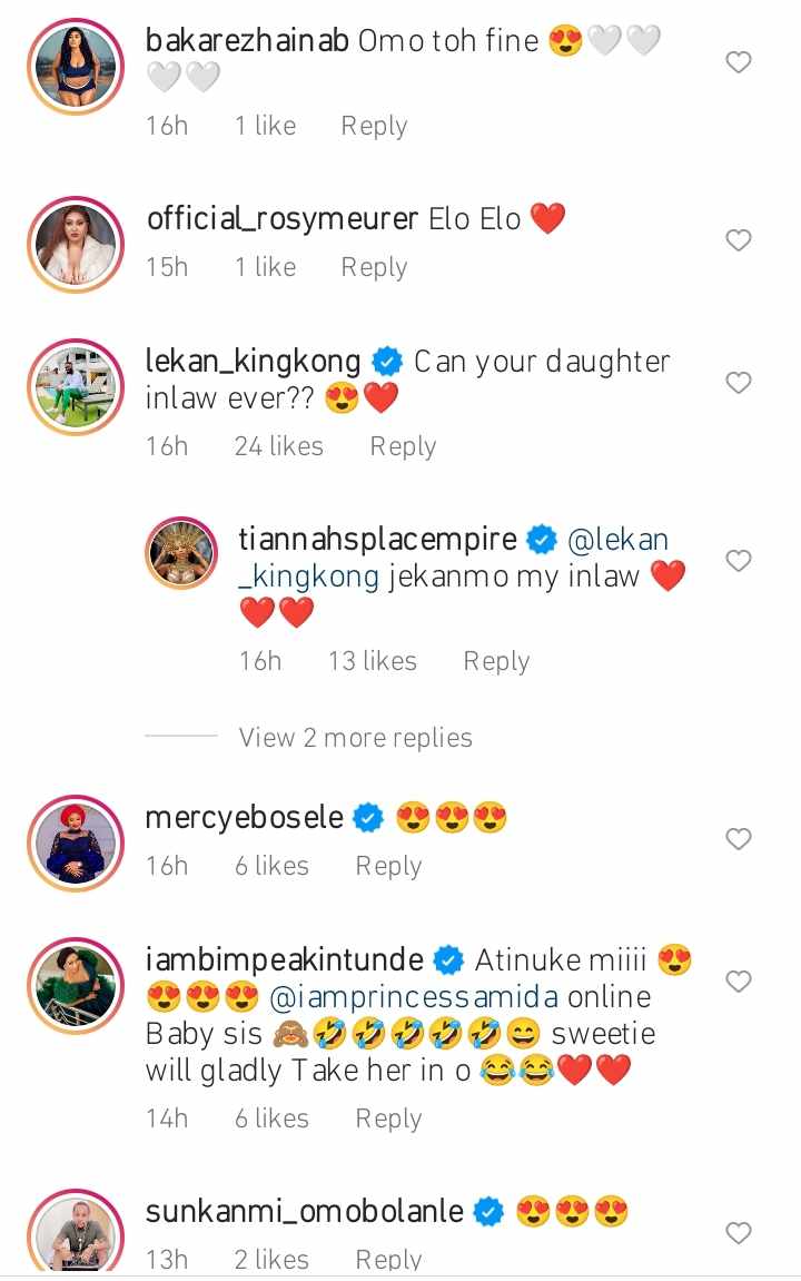 Mercy Aigbe, Iyabo Ojo, others react as Toyin Lawani’s daughter leaves fans drooling over her beauty