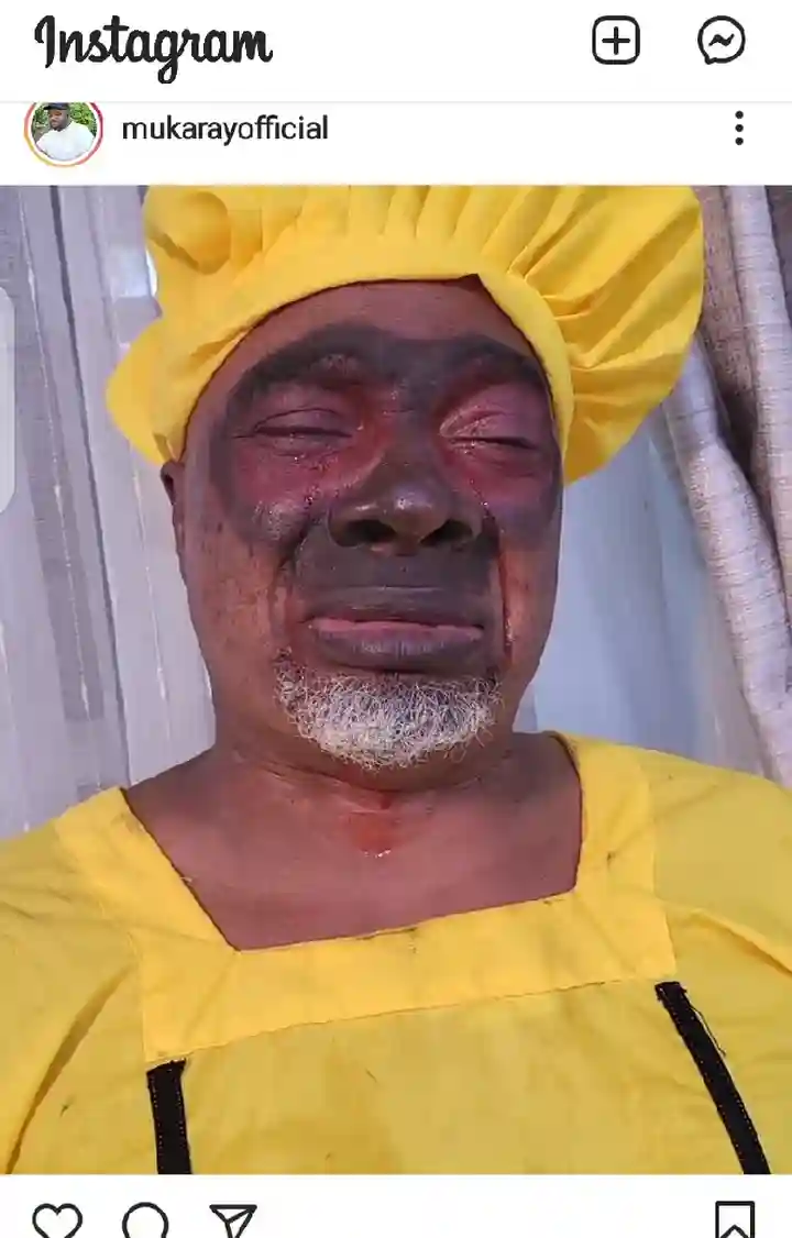 Actor, Muka Ray Drops Amazing Costumes Pictures With Veteran Actor, Olaiya Igwe On Movie Set