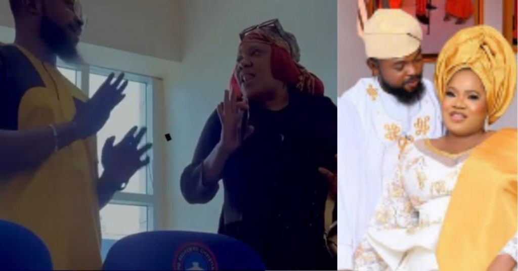 Toyin Abraham finally starts following husband to RCCG Church as they expect new baby (video)