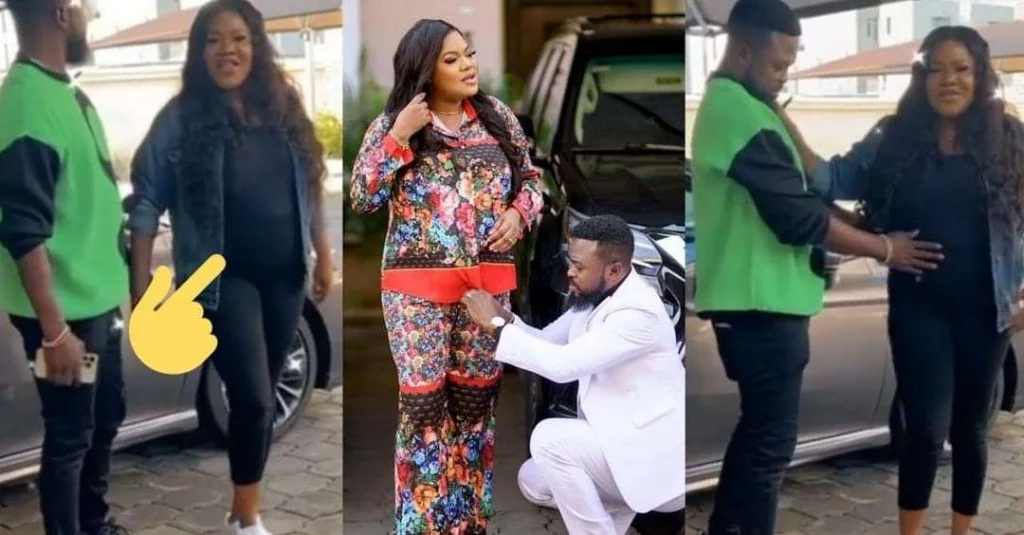 Safe delivery prayers rains as Toyin Abraham flaunt baby bump