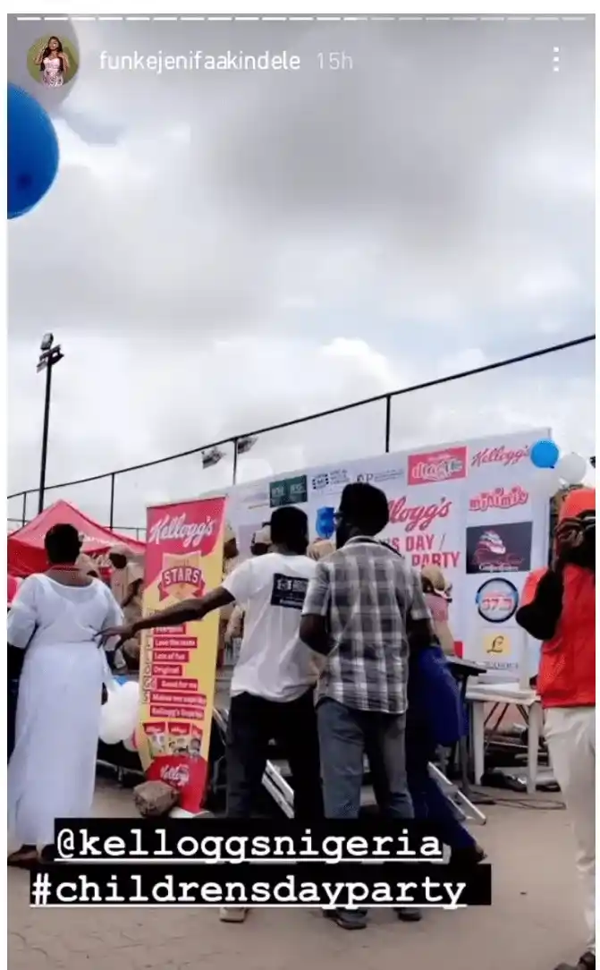 Actress Funke Akindele storms Lagos school to celebrate children (Photos and Video)