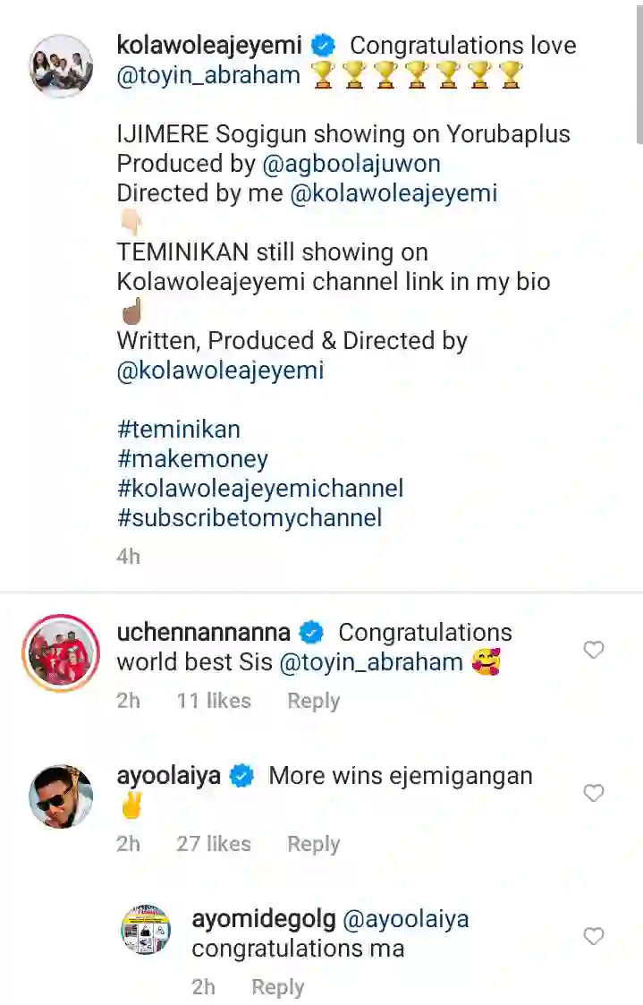 “Congratulations ayomi, More wins” – Actor Kolawole Ajeyemi Celebrates Toyin Abraham as she Signs Another Huge Multi Million Naira Deal (Video)