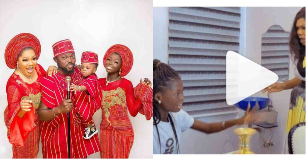 “See Our Girl In Action, Am So Proud of You” – Actress Toyin Abraham & Kolawole Ajeyemi Commend His Daughter Temitope Ajeyemi As she Features in His New Movie (Video)