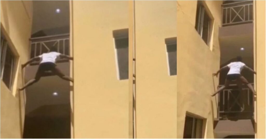 Video Of Man Climbing A 5 Storey Building With Bare Hands And Legs Stirs Mixed Reactions Online