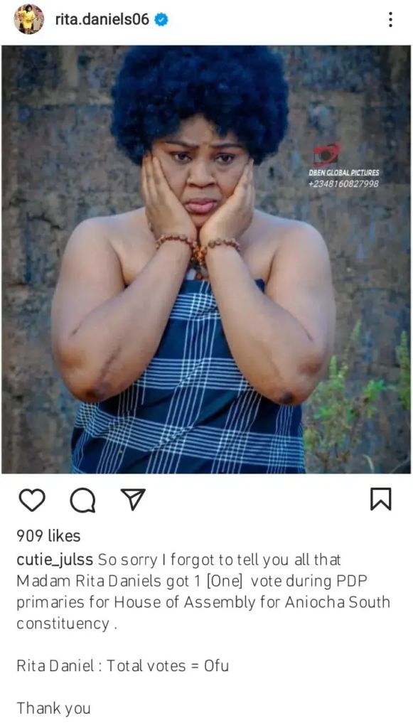 Only her grandson voted for her” Nigerians mock Regina Daniels’ mum as she fails woefully at Pdp primary election