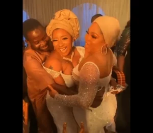 "Ha This is too Much" -Moment Actress Mide Martins Jealously Chase Away Regina Chukwu Dancing Romantically With Her husband (Video)