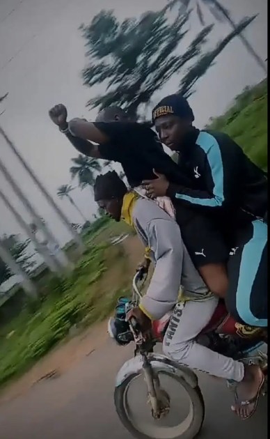 Singer Davido rides Okada to celebrate his uncle’s victory (Video)