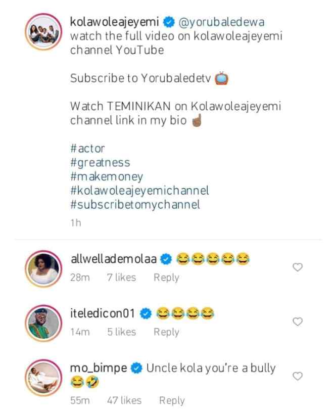 “Haha That’s Not Good Enough, That’s bully” – Actress Mo Bimpe and others Drag Kolawole Ajeyemi over what he did to wife, Toyin Abraham (Video)