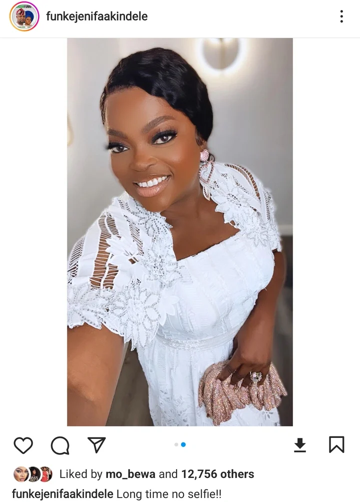 "Long Time No Selfie" Lagos State PDP Deputy Governor Candidate, Actress Funke Akindele Shows Off Her Beauty