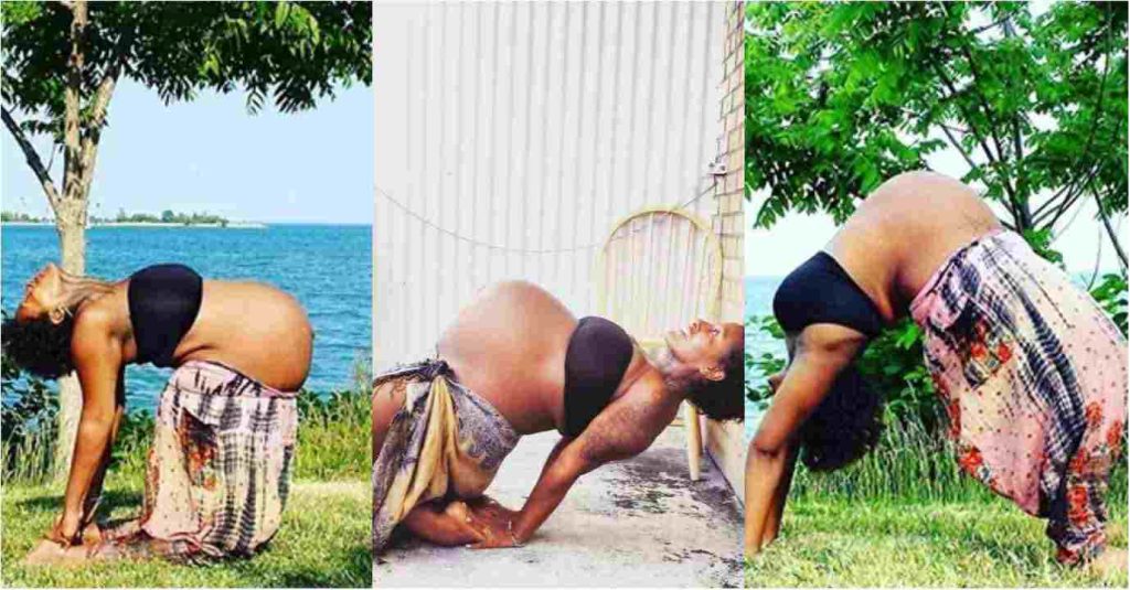 A Heavily Pregnant Woman Stir Reaction As She Does Mind-Blowing Yoga Exercise (Video)