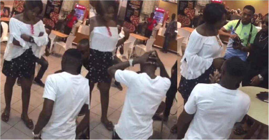 "This is very Embarrassing" Nigeria man lost the engagement ring before proposing to his girlfriend, See Drama (video)