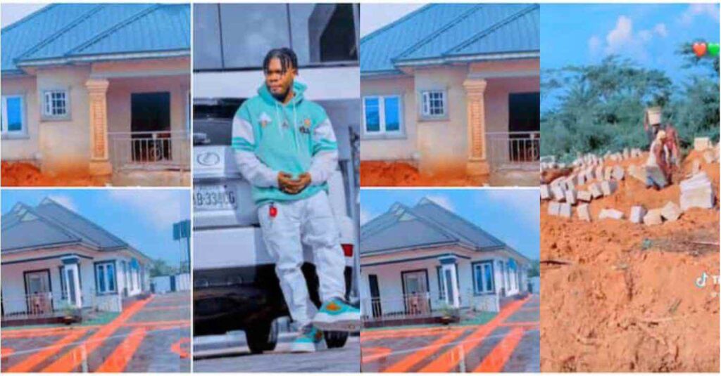 Young Nigerian Millionaire Feel So Excited As He Completes His Building Project, Shows Off Beautiful Mansion in Viral Video