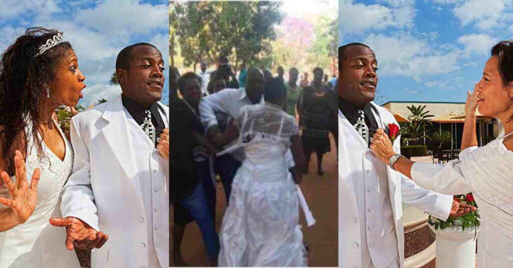 Wedding stage turns into battle field as bride and groom's families Beat Each other Mercilessly (Video)