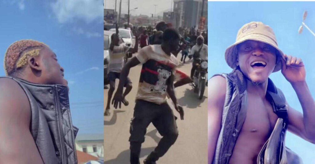 "Portable Is A Cheerful Giver" – Reaction As Habeeb Okikiola often Called 'Portable' Was Seen Spraying Money In The Street Of Ado-Ekiti(Video)