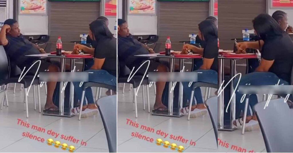 "Guy They Really Try For Ladies"– People Make Jest Of Man Who Yawning And Watching His Date As She Munches Big Chicken (Video)