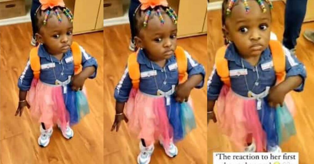 "OMG See Her Eye" – Little Girl’s Reaction Inside Class on Her First Day in School Goes Viral, Video Gathers More Than 1.5 Million Likes