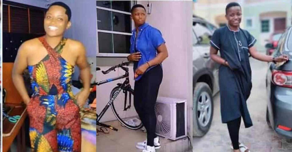 “I Be Girl ooo”: Young Lady Who Looks Like Man, Cry Out As She Slays in Beautiful Ankara Dress, Video Goes Viral