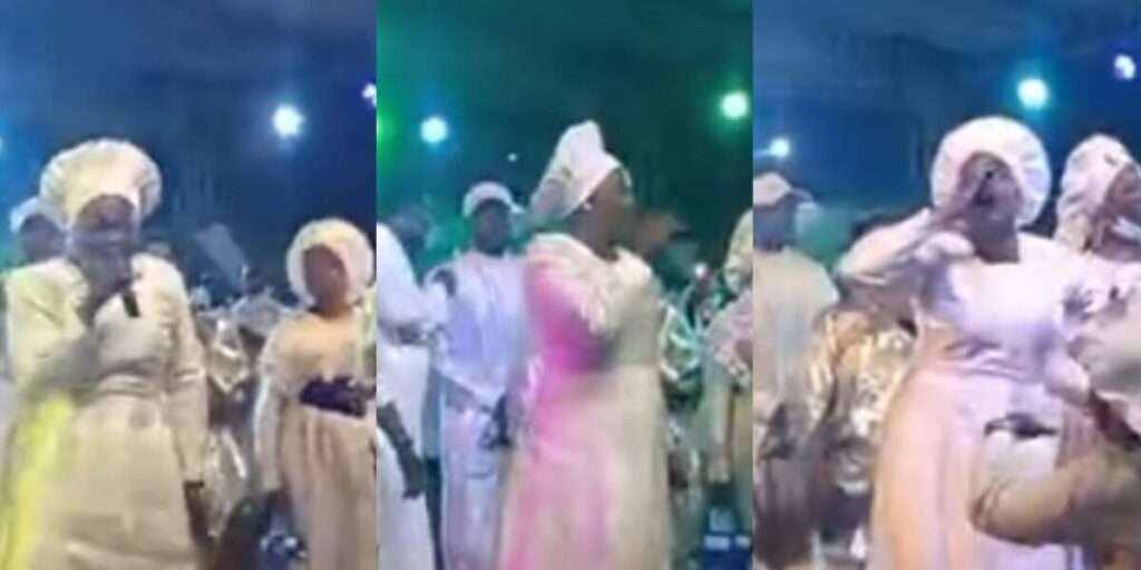 Actress Funke Akindele storms Celestial Church of Christ members in Ogun State for prayers (Video)