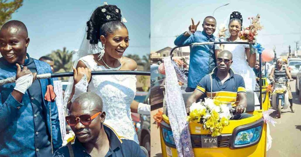 "Happiness Is All That Matter To Us"– Groom And Bride Happy As They Arrive At Wedding Reception In Keke Napeps With Smiles (Photos)