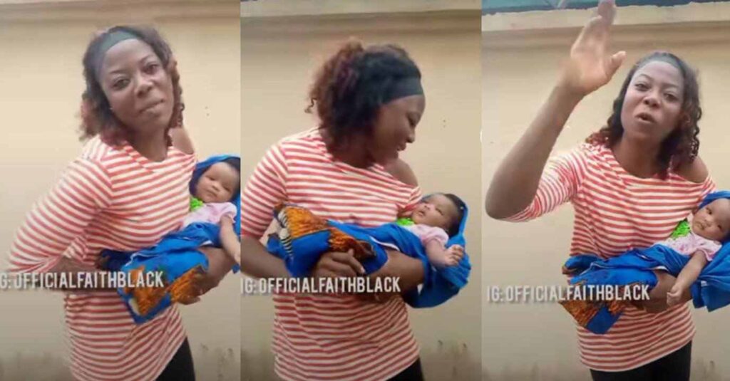 “I Date You For More Than 5 Years, No Child, Your Thing No Dey Work” – Lady Shades Ex Boyfriend As She Flaunts Her Beautiful Baby (Video)