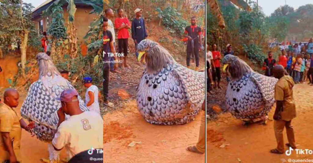 “I'm Proudly To Be Igbo”, Netizen React to a Viral Video of the Eagle Masquerade Working On The Street (Video)