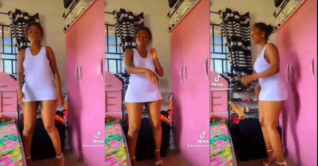 See what this beautiful slim lady was doing alone in her room that got people talking (Watch video)