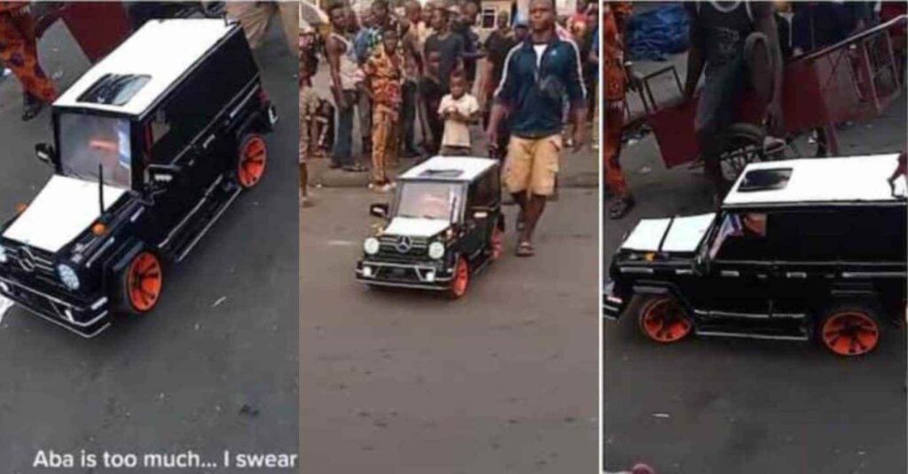 See Nigerian Boy Who Builds Benz and Displays it in Open Street, Video of His Posh Car Goes Viral