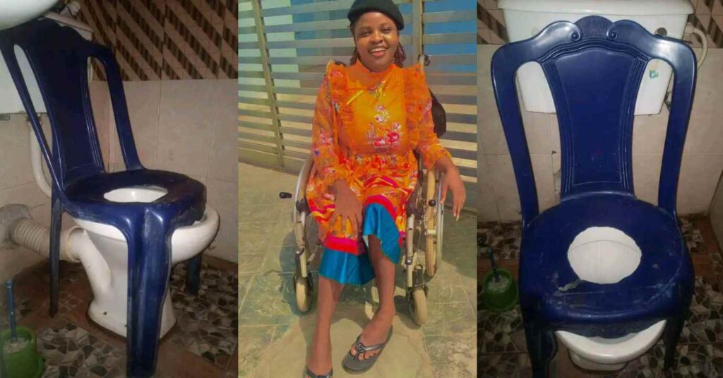 "Waow She Is Very Very Talented"– Disable Lady Stir Reaction As She Rebuild Her Room Toilet and Bathroom Goes Viral (Video)