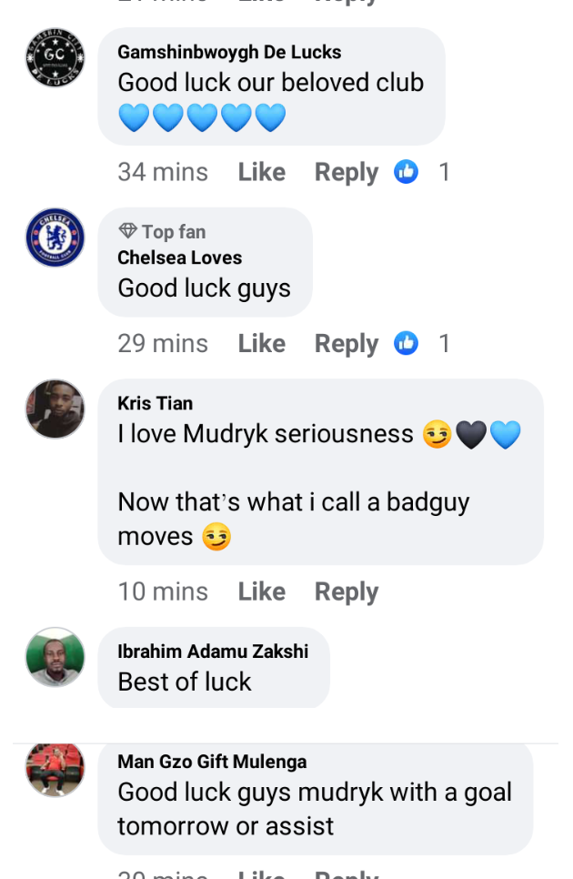 Reactions as Chelsea posts pictures of its players traveling to Anfield ahead of the match on Saturday.