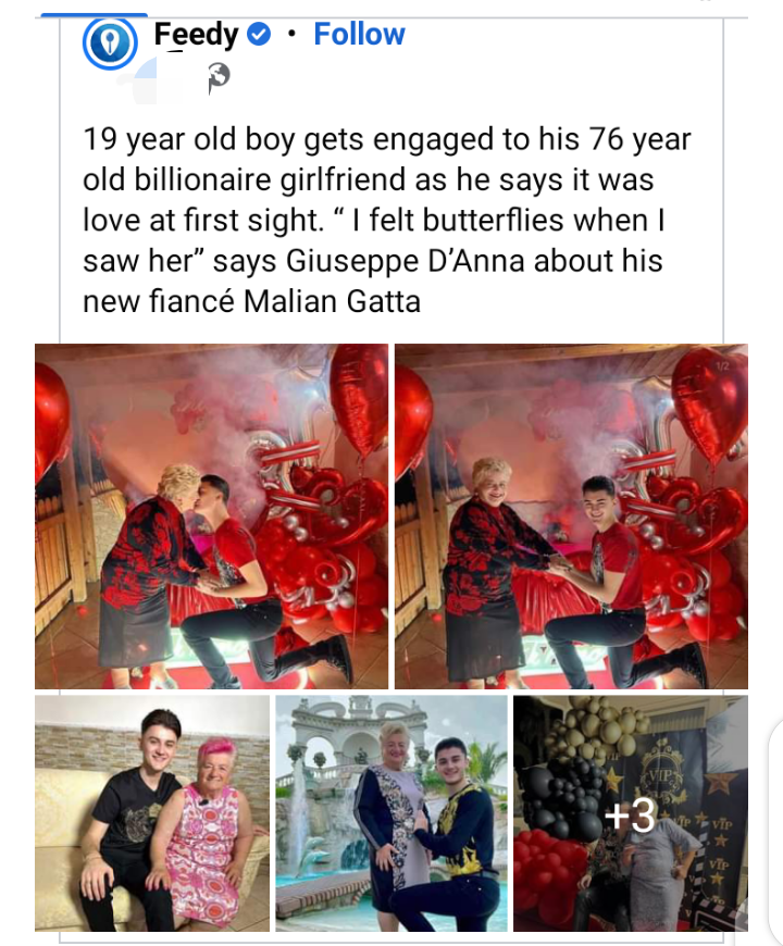 “It’s love at first sight” – 19-years-old boy says as he gets engages to 76-years-old billionaire woman