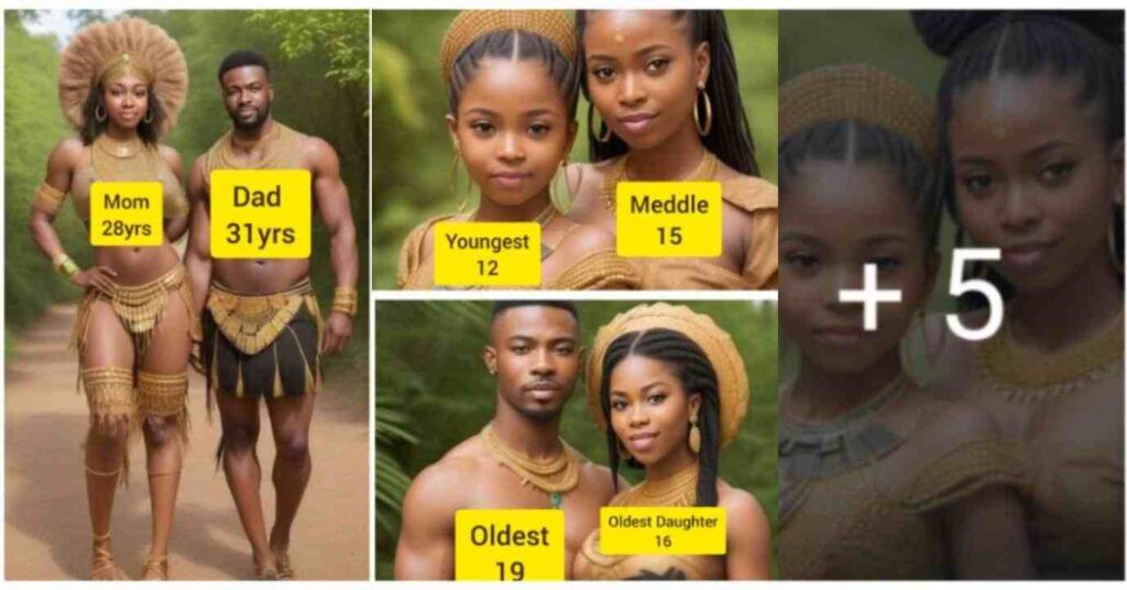 Meet The Youngest Family In Africa, The Father Is 31-Year-Old The Mother Is 28-Year-Old, They Have 4 Grown Up Children (Photos)