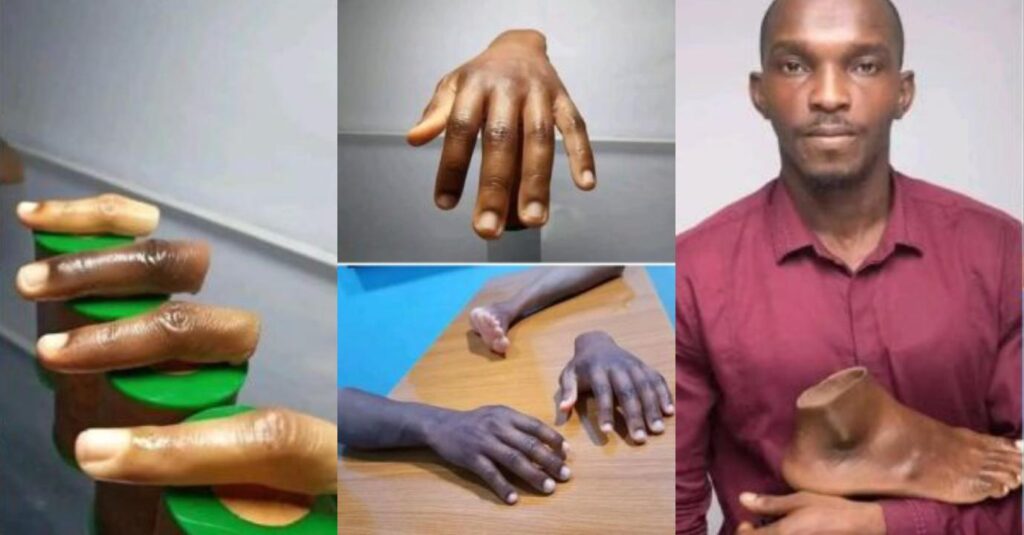 “Real but scary” – Nigerian man makes human body parts for darker skin tones, shocks people online (Photos/video)