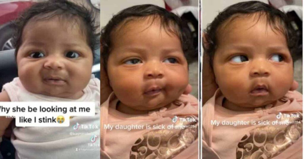 “She Looks Like a Doll”: Newborn With Funny Face Rolls Her Eyes, Squeezes Mouth As Mum Talks in Video