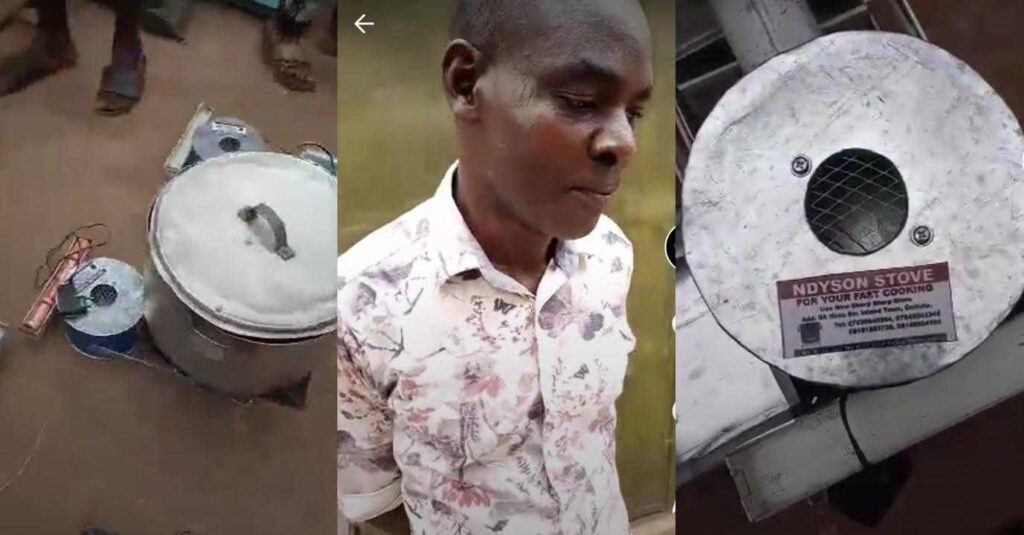 “This is so economical” – Nigerian man builds cooking stove that uses Tiger batteries, shows how it works (Video)