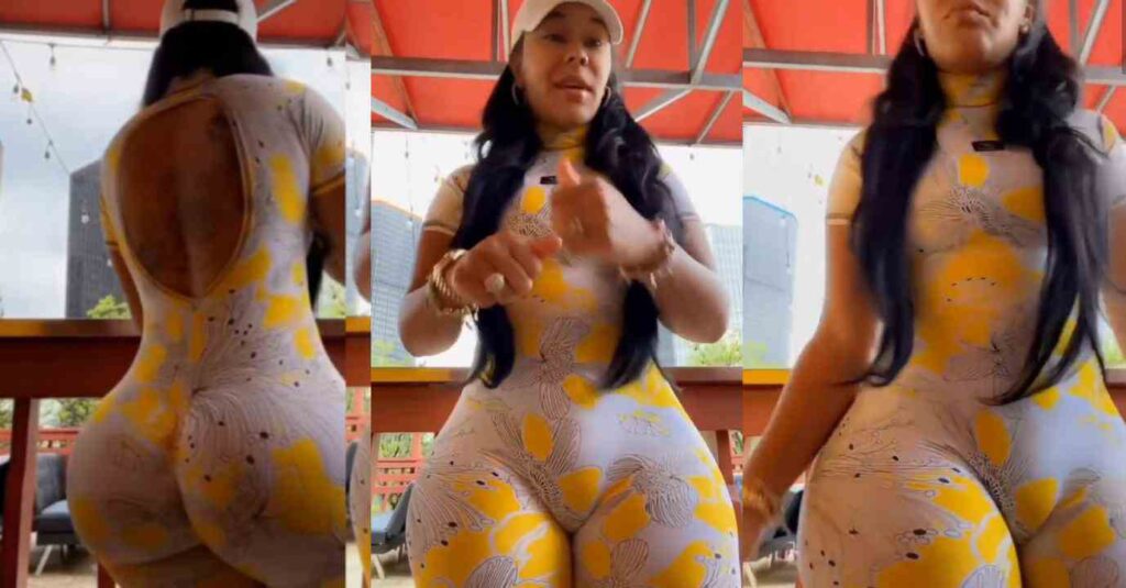 “This One Carry Big Thing” — Heavy Backside lady showing off her Big Obo shape (Video)