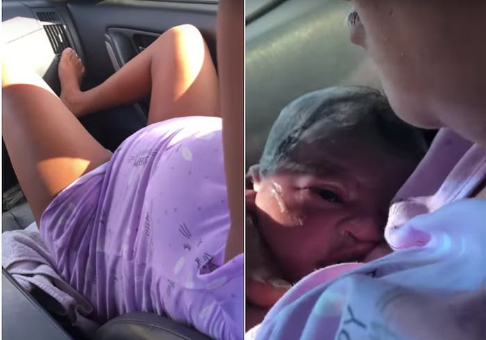 Wonderful Moment Mum Gives Birth In Car In The Presence Of Her Crying Children As They Journeyed To The Hospital (Video)