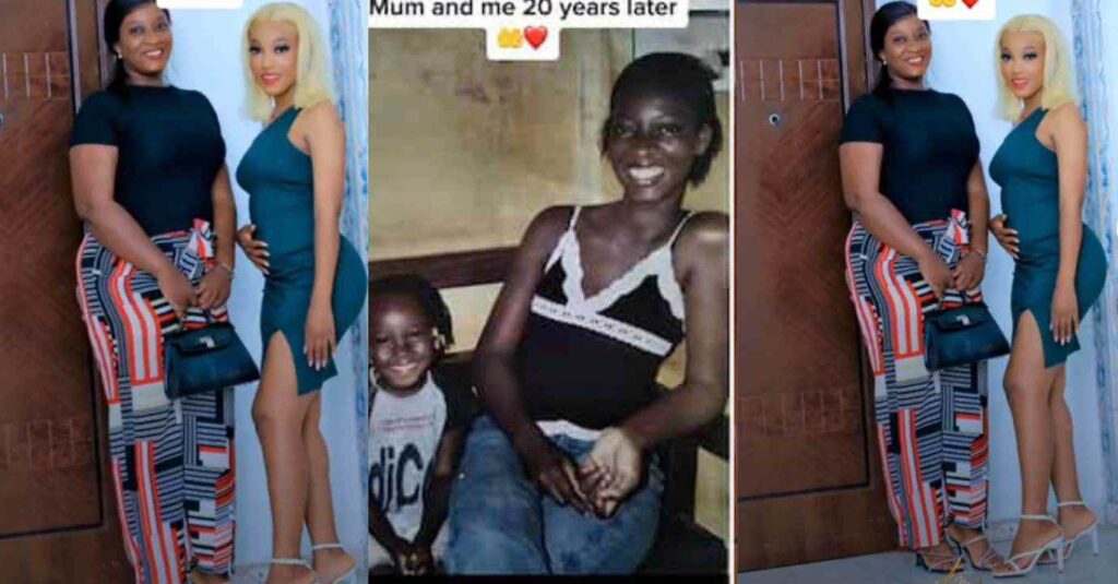 “Who is the Mother?” Lady and Her Beautiful Mum Go Viral on TikTok After Posting 20-year-old Throwback Photo