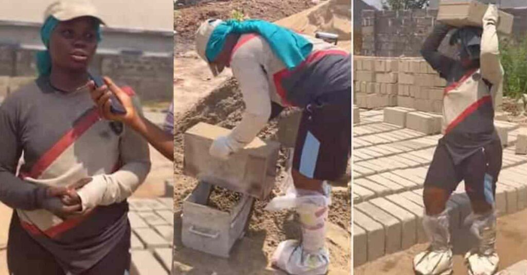 Hardworking Girl Moulds Blocks, Wash Cars, Plait Hairs to Earn Extra Cash, Video of Her Working Goes Viral