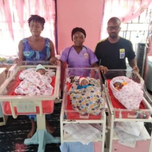 "Nothing Is Impossible With Prayer"– Nigerian Woman, Samuel Regina Gives Birth To Triplets After 11 Years Of Praying To God [Photos]