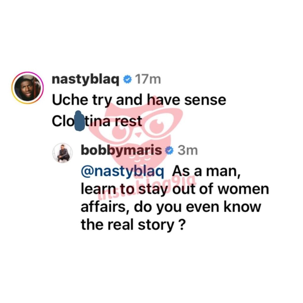 “Keep quite, learn to stay out of women affairs” Uche Ogbodo’s young husband tackles Nasty Blaq over comment on his wife